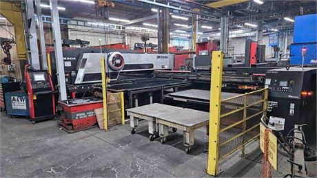 Amada #MP1530, load / unload system, 5' x 10' max sheet, 27.5" x 11.8" min sheet, 24 gauge - 1/4" thickness