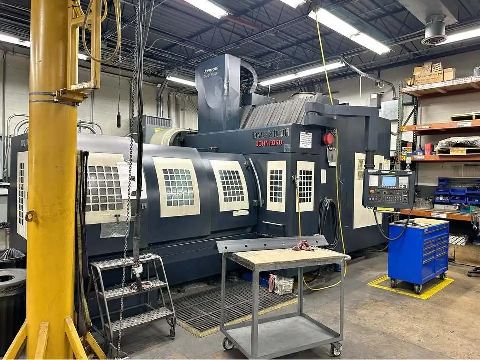 Johnford #DMC-2100H, CNC Gantry Type Machining Center, 80.7" X Travel, 51" Y Travel, 31.5" Z, 86.6" x 43.3"