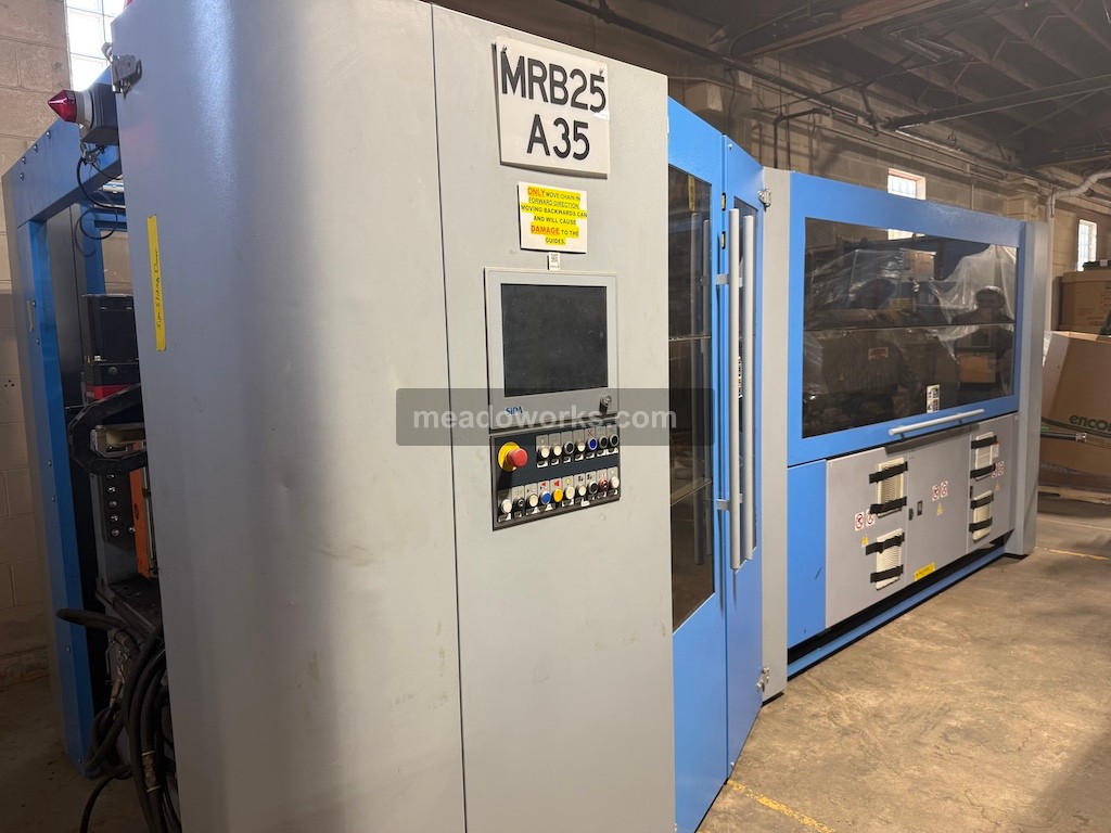Sipa #SFL-6/6, Reheat & Stretch Blow Molder, (6) blow cavities, 1.89" max. neck finish diameter, 2011