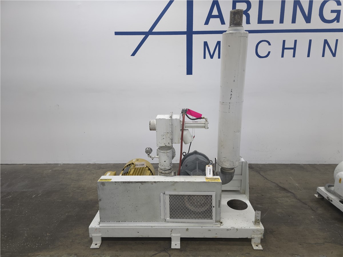 Una-Dyn, positive displacement pump, w/ Dresser Roots 68 URAI blower, 25 HP, 16" Hg max vacuum, 5" blower