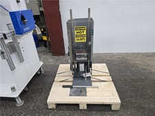 12 Ton, Carver #C, heated lab press, 6" x 6" heated platens, 5.1" stroke, 0.75"-18" adjustable daylight