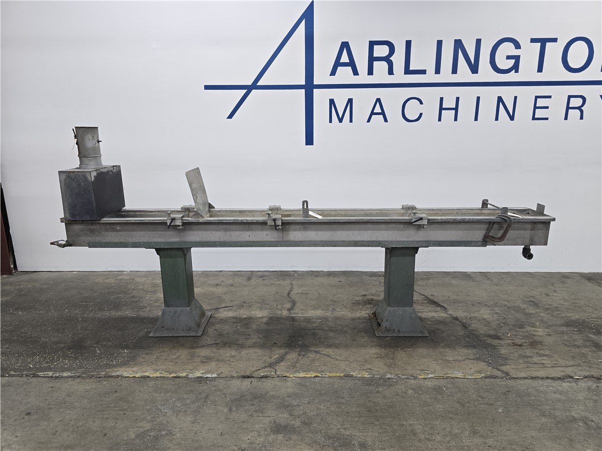 12" width x 8.5" D x 12' L Water Bath, strand pelletizing, 39" infeed H, 3 adjustable roller strand guides