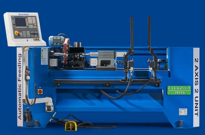 Schnitzer #2-Axis, 3-Unit CNC controlled wood lathe, 39.4" max. length, 6.3" square, 5.4 HP, 5000 RPM
