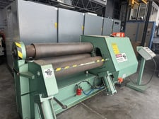 4' x 1/2" J M Montgomery #4850-H, 3-roll initial pinch hydraulic plate bending roll, hydraulic drop end, 10