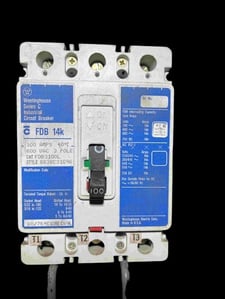 70 Amps, Westinghouse #FDB30702, molded insulated case circuit breaker, 600 Volts AC (2 available)