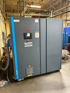 132 psig, Atlas Copco #GA160A3, Rotary Screw Air Compressor, 215 HP, 460 V., 3PH, 7665 Hrs, 2023