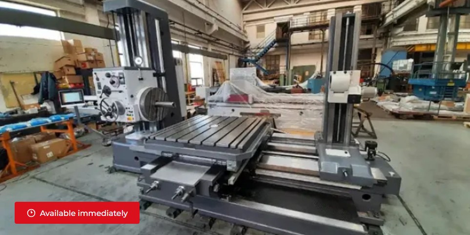 4" TOS #W100A, Manual Table Type Horizontal Boring Mill, 63" X, 43" Y, 49" Z, 49" x 49" rotary table, 5-axis