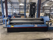 12'-2" Bertsch #2512, hydraulic 4-roll plate bending roll, 9" top & pinch roll diameter, 7.5" side roll