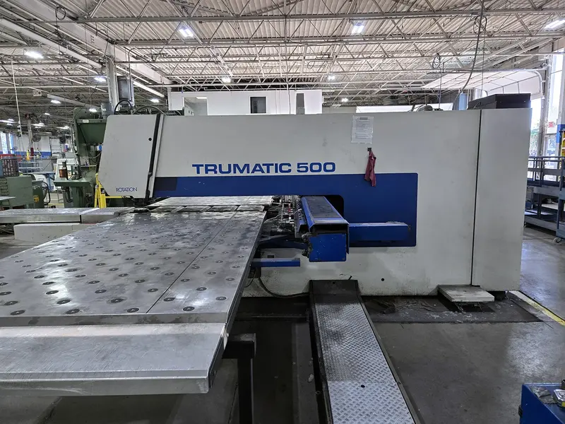 25 Ton, Trumpf #TC500R, CNC turret punch, 100" x 50" work area, 1/4" thickness, 3" punch diameter, 18