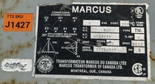 6 KVA 600 Delta Primary, 480Y/277 Secondary, Marcus Transformer of Canada Ltd., Isolation 3-Phase