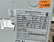 5 KVA 600 Primary, 347 Secondary, Rex Mfg.(Transfactor Industries Ltd.) Single-Phase Isolation Transformer