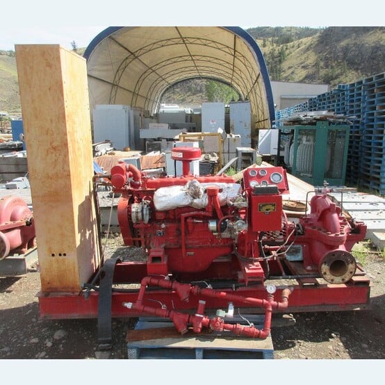 750 GPM @ 88' TDH, Darling Duro #5x4-BP-F, Split Case Diesel Driven Fire Pump, 5" suction x 4" discharge