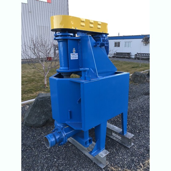 Sala #SPV-365-6, Vertical Tank Slurry Pump, 6" discharge, rubber lined, 25 HP Optim motor, 1,765 RPM, 230/460
