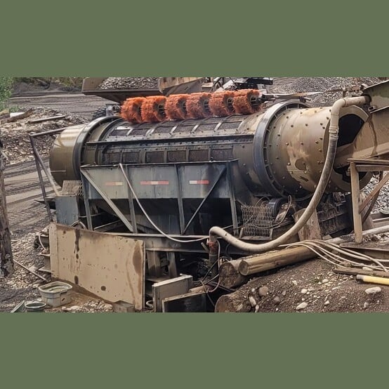50" diameter x 23' long Trommel, 60 YPH, 1/2" screen section w/ trommel broom, 4-Cyl Kubota diesel power