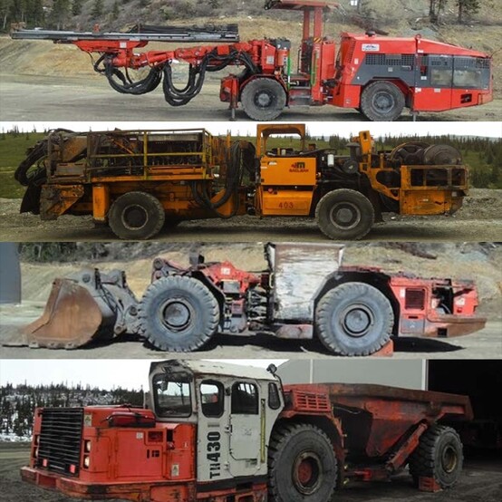 Sandvik, MacLean Underground Mining Equipment Package, (6) jumbo drills, (4) LH410 scooptrams, (2) TH430 haul