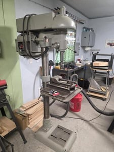 18" Buffalo Forge #18, floor model drill press, 1" drilling capacity, 14" x14" tbl., 5" stroke, #3MT, 1.5 HP