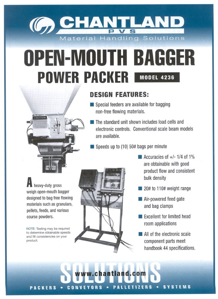 Chantland #4236, Power Packer Open Mouth Bagger