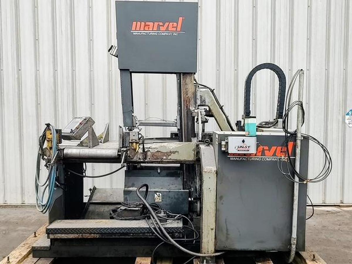 20" x 25" Marvel #F2150PC3, automatic vertical bandsaw, 10 HP, 30-500 FPM, 48" feed stroke, PC3 cnc, 2015