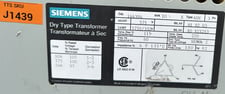 10 KVA 575 Primary, 575Y/332 Secondary, Siemens Electric Ltd., 3 Phase Isolation Transformer, Isolation, 60 Hz
