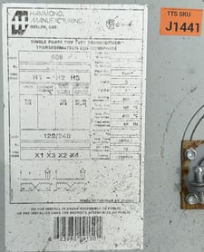 3 KVA 600 Delta Primary, 120/240 Secondary, Hammond Mfg., Single-Phase Dry Type Isolation Transformer, 60 Hz