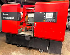21" x 21" Amada #Dynasaw-530, horizontal band saw, 49-394 FPM, 19' 5" x 2" blade, front & rear hydraulic