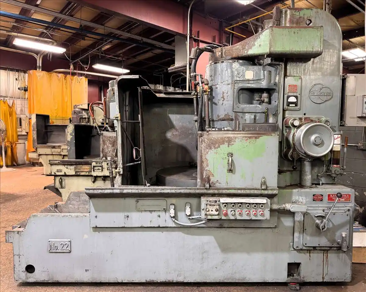 Blanchard #No.-22, rotary surface grinder, 42" magnetic chuck, 48" swing, 12" work height under wheel, 22"