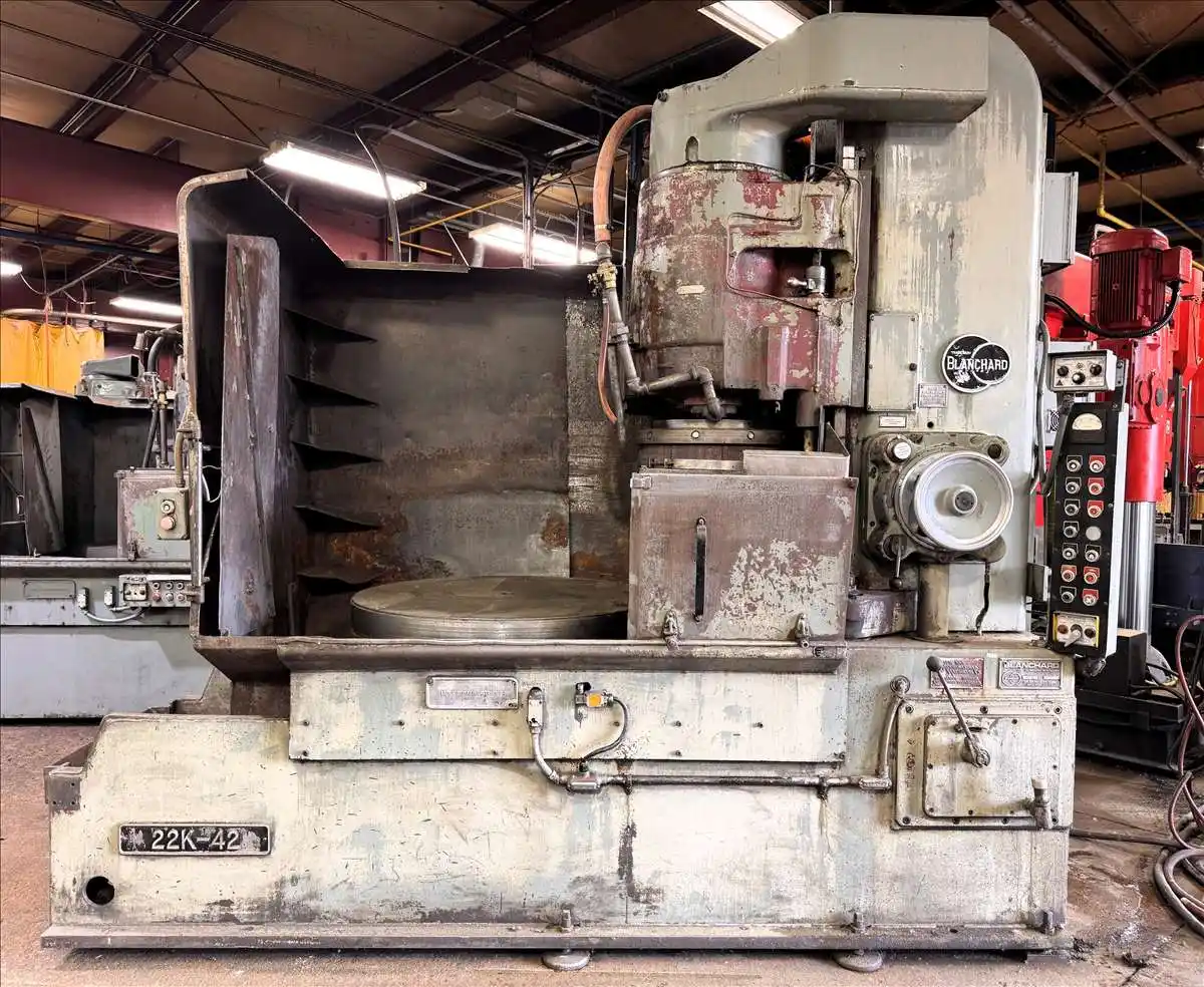 Blanchard #22K-42, rotary surface grinder, 42" magnetic chuck, 48" swing, 12" work height under wheel, 22"