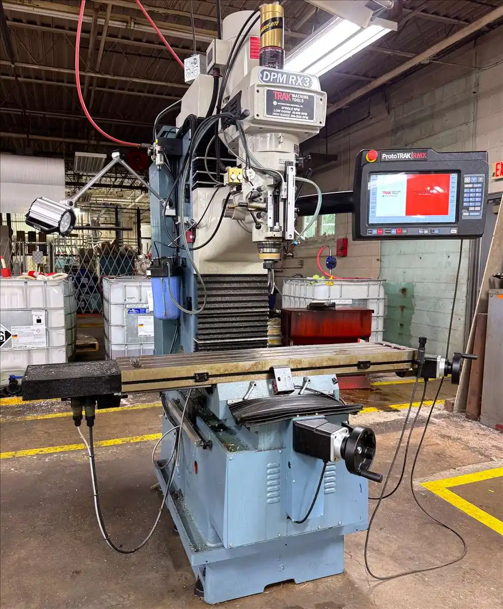 Southwestern Industries #DPMRX3, CNC vertical bed mill, ProtoTrak RMX Control, 10" x 50" power feed table
