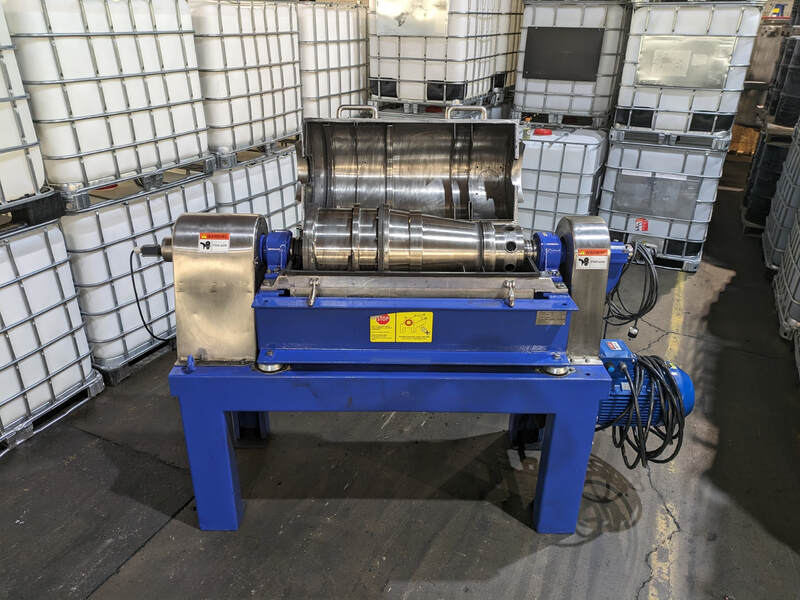 14" Alfa Laval #NX314, decanter centrifuge, 15 HP main, hard faced scroll, 25 RPM differential, 2.5 kNm