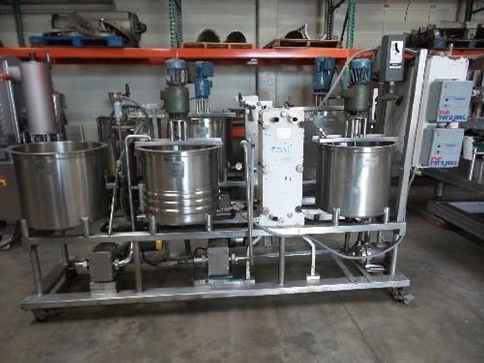 Metalcraft, Stainless Steel 3-Tank CIP / Brew System, (3) 25 gallon tanks, Chester Jensen 12-HTF plate