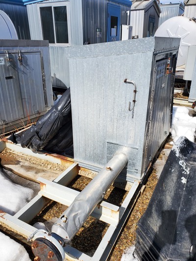 Danieli, Natural Gas Meter Run Package, 3" meter run diameter, 9' x 6.5' x 5' heated building, skidded, 1999