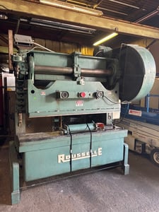 60 Ton, Rousselle #6B-76, 3" Stroke, 18" x 76" Bed Area, 2" Bolster, Air Clutch, Tag # 16457