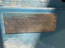 JWI #1200G32-33/41-40/50SA, Filter Press, 48" X 48" Plates, 300 PSI Max Closing Pressure, 4870 Hours