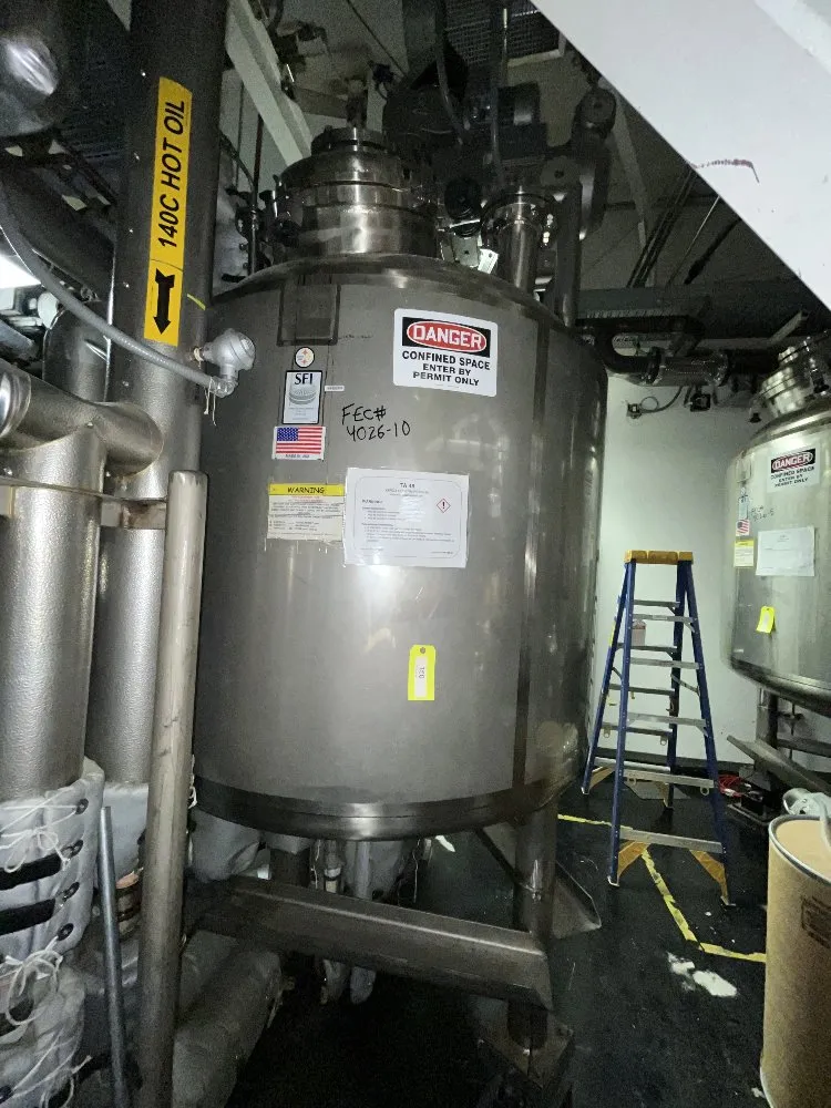 600 gallon Stainless Fab Twin Motion Kettle, 304 Stainless Steel, 56" diameter X 47" Stainless Steel, 15 PSI
