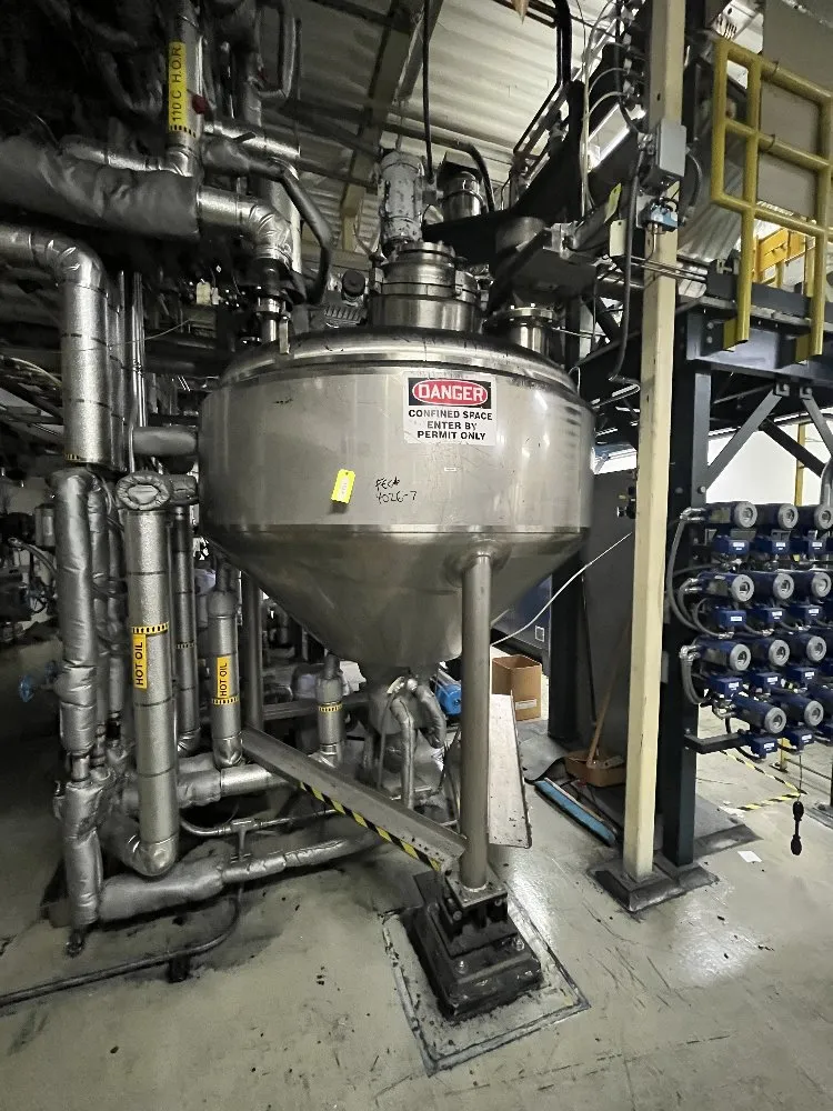 700 gallon Stainless Fab Mix Kettle, 316 Stainless Steel, 78" diameter X 21" Stainless Steel, 15 PSI @