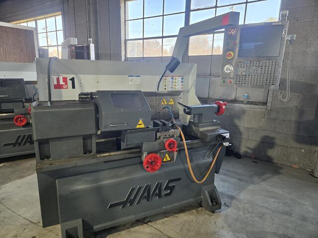 Haas #TL-1, CNC toolroom lathe, 16" swing, 30" machining length, 8" chuck, 2.2" bar, 10 HP, 1,800 RPM, 2010