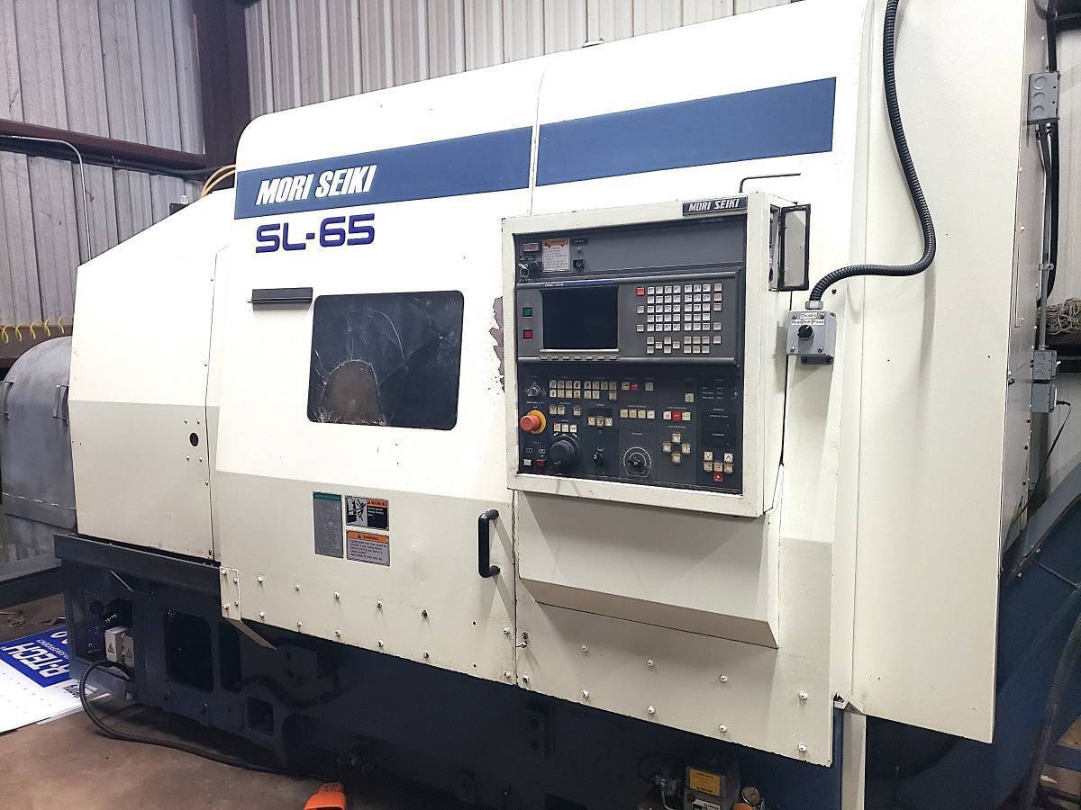 Mori Seiki #SL-65C, CNC lathe, 42.5" swing, 27.6" machining length, 25.6" turning diameter, 10.5" spindle