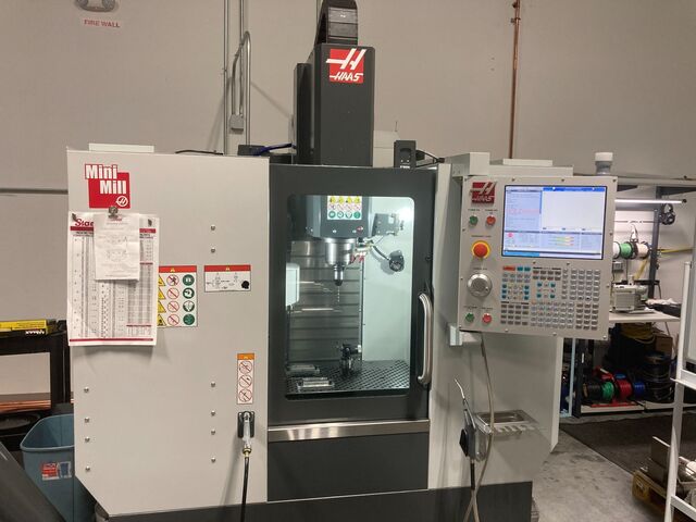 Haas #Mini-Mill, CNC vertical machining center, CT40, 20 automatic tool changer, rigid tapping, high speed