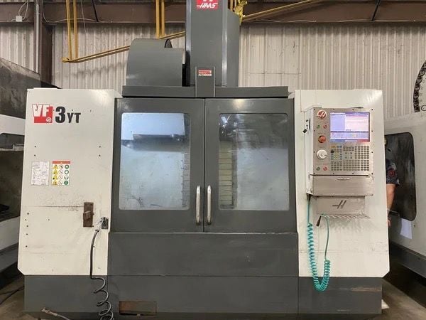 Haas #VF-3YT/50, CNC vertical machining center, 40" X, 26" Y, 25" Z, 54" x 25" table, 30 HP, 7,500 RPM, CT50