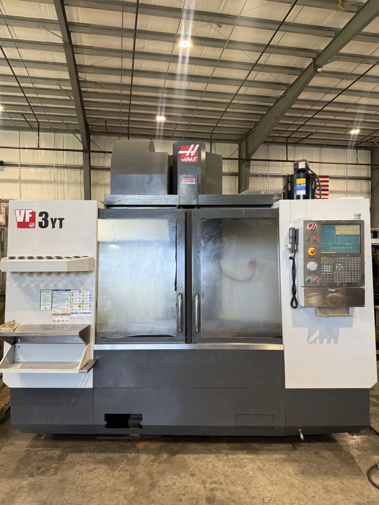 Haas #VF-3YT, CNC vertical machining center, 30 automatic tool changer, 40" X, 26" Y, 25" Z, 10000 RPM, #40