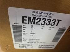 15 HP 1765 RPM Baldor #EM2333T, Frame 254T, TEFC, 230/460 Volts, 3 phase, AC Induction Motor, NEW