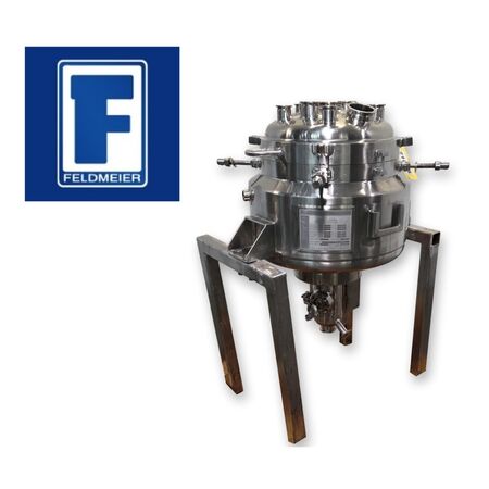 40 liter Feldmeier Equipment #40-TK-005, 316L Stainless Steel jacketed pressure reactor vessel, 22" diameter