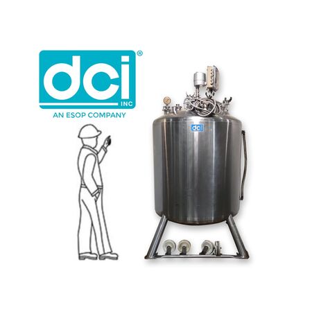 250 gallon DCI, Stainless Steel sanitary portable pressure tank, 950 liter, insulated, exterior level gauge