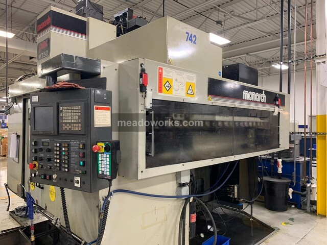 Monarch PMC #V-750, 5" Axis CNC Vertical Machining Center, 8" twin trunnion table, 30 HP, 8000 RPM, CAT 50