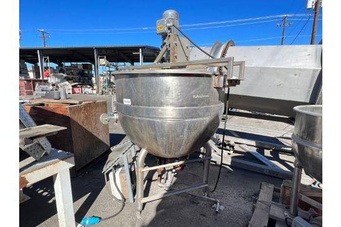 200 gallon Lee Industries, Jacketed Stainless Steel Kettle, agitator, 2 HP