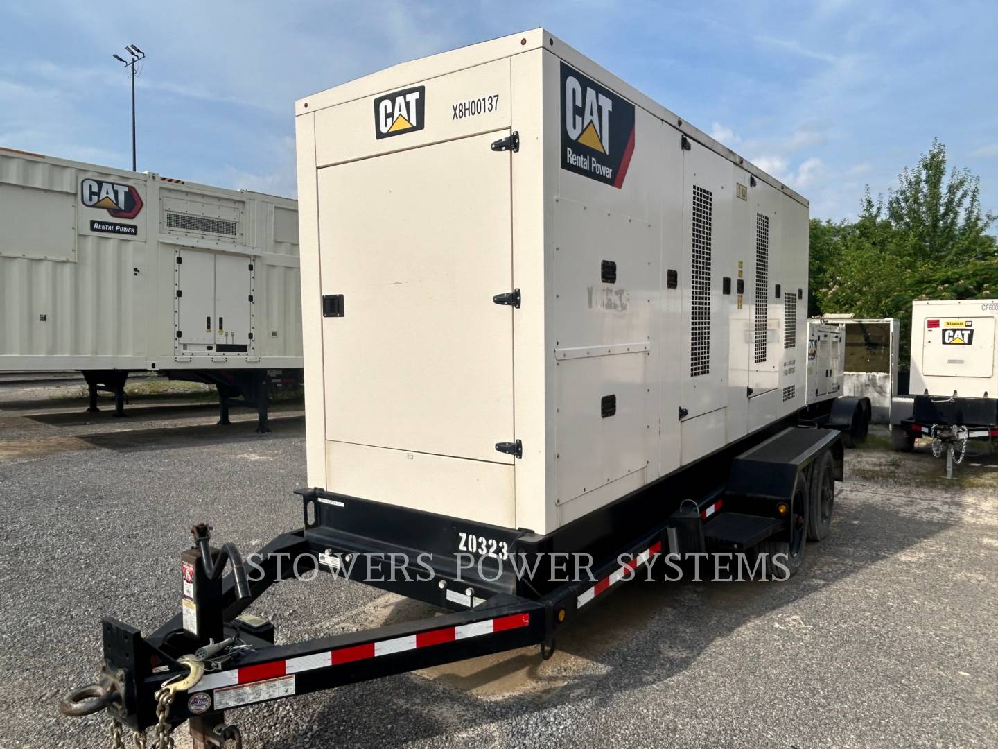 Caterpillar #XQ425, portable diesel generator set, EPA tier4F, PMG, trailer mount, 1701 hours, 2018