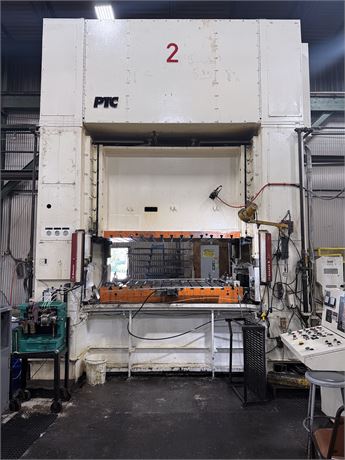 400 Ton, PTC, straight side blanking link press, 6" stroke, 100 SPM, 93.5" between uprights, 84" x48"