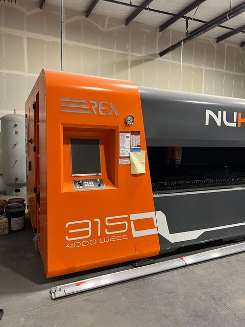 Nukon #REX315-GX, fiber laser, 4000 watt, 5' x 10' table, dust collector, chiller, 2022