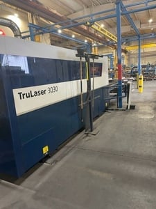 Trumpf #TruLaser-3030-Fiber, fiber laser, 6000 watt, 5' x 10', automatic nozzle changer, shuttle table