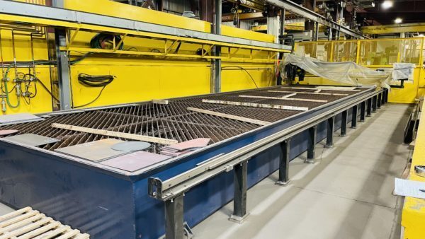 ESAB #Sabre-SXE, 11' x 42' CNC plasma cutting table, ESAB 300i power supply, Vision T5 control, oxy fuel